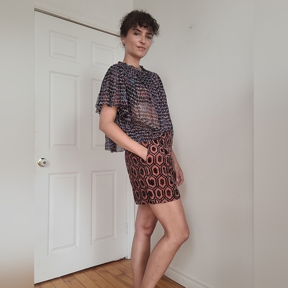 Isabel Marant Geometric Patterned Bohemian Silk Blouse - Picture 10 of 12